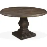 Toulon 48" Round Dining Table in Weathered Finish Mango Wood