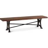 Blayne 90" Live Edge Dining Bench in Walnut Finish Wood & Reclaimed Iron