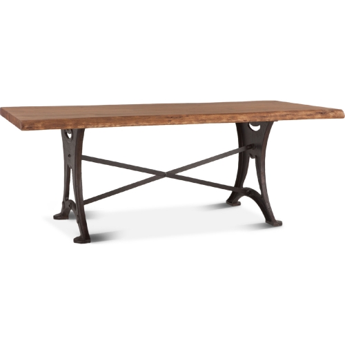 Blayne 94" Live Edge Dining Table in Raw Walnut Finish Wood & Iron