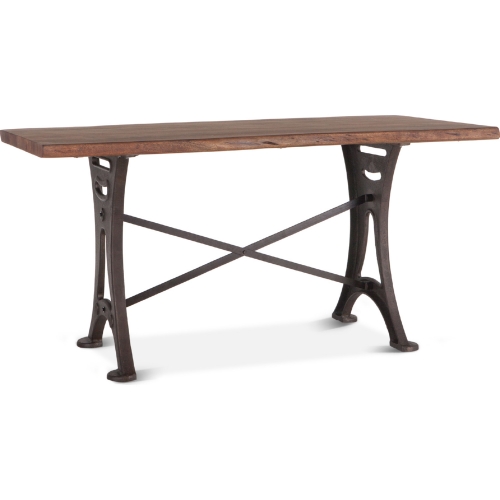 Blayne 72" Live Edge Gathering Dining Table in Walnut Finish Wood & Iron