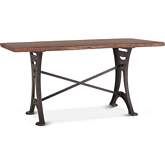 Blayne 72" Live Edge Gathering Dining Table in Walnut Finish Wood & Iron