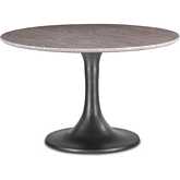 Palm Desert Dining Table in Brown Marble & Gunmetal Steel Tulip Base