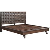 Lisbon Queen Bed in Brown Finish Mango Wood