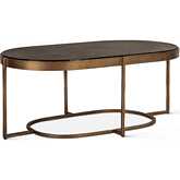 Fresno 43" Coffee Table & Black Marble & Antique Brass