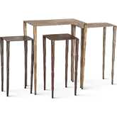 Fresno Etched Nesting Side Tables in Cast Iron (Set of 4)