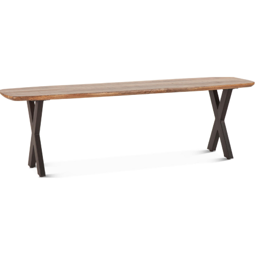Santa Margherita 60" Dining Bench in Natural Finish Mango Wood & Iron