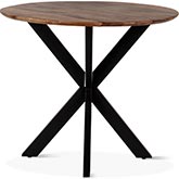 Santa Margherita 42" Round Gathering Dining Table in Natural Wood & Iron