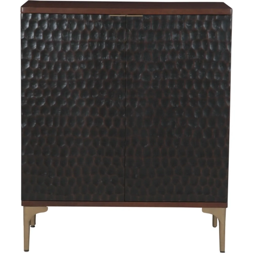 Vallarta 39" Bar Cabinet in Two Tone Wood & Bronze Metal