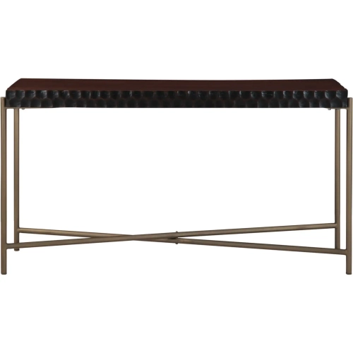 Vallarta 58" Console Table in Two Tone Wood & Bronze Metal