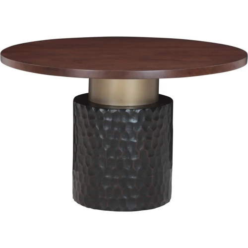 Vallarta 48" Round Dining Table in Two Tone Wood & Bronze Metal