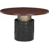 Vallarta 48" Round Dining Table in Two Tone Wood & Bronze Metal
