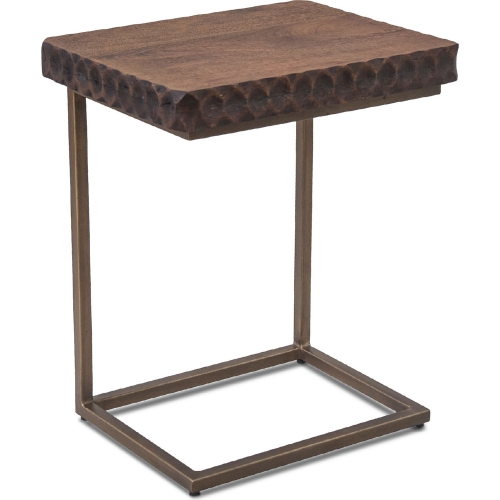Vallarta Side Table in Brown Mango Wood & Bronze Aluminum
