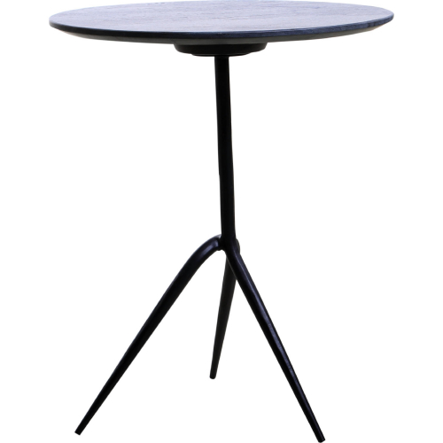 Glacier 18" Side Table in Lava Black Marble & Black Reclaimed Iron