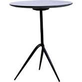Glacier 18" Side Table in Lava Black Marble & Black Reclaimed Iron