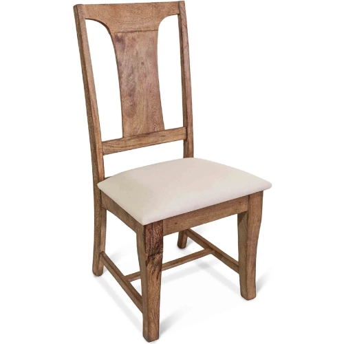Pengrove Dining Chair in Cream Linen & Antique Oak Finish Wood (Set of 2)