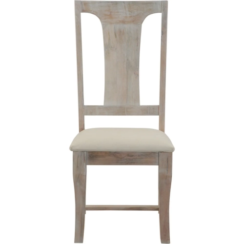 Pengrove 18" Dining Chair in Heirloom White Wood & Neutral Fabric (Set of 2)