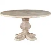 Pengrove 54" Round Dining Table in Heirloom White Finish Wood