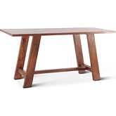 Stavanger 75" Gathering Dining Table in Cinnamon Brown Finish Wood