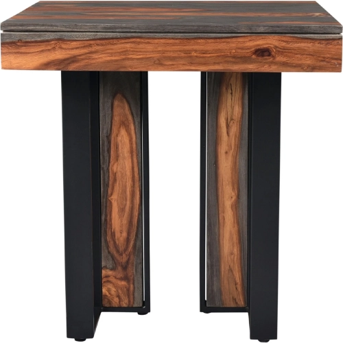 Summit 26" End Table in Capri Sheesham Wood & Black Iron