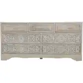 Haveli 71" Dresser in Carved Heirloom White Mango Wood
