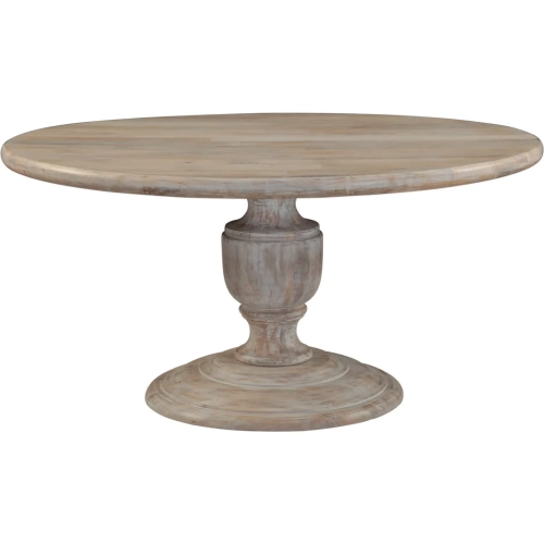 Haveli 60" Round Dining Table in Heirloom White Mango Wood