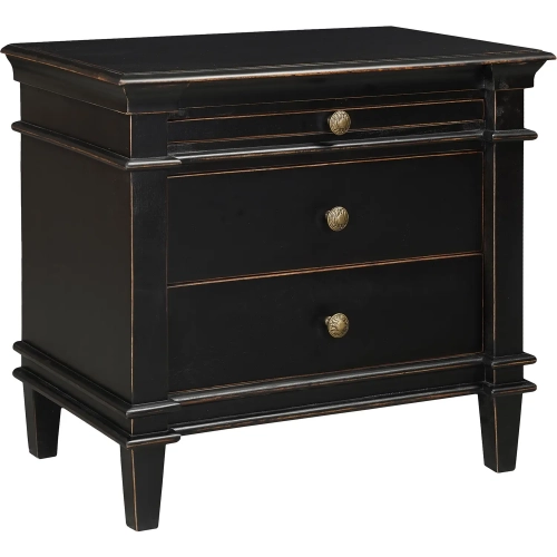 Trento 30" Nightstand in Distressed Black Mango Wood