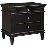 Trento 30" Nightstand in Distressed Black Mango Wood