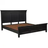 Trento King Bed in Distressed Black Mango Wood