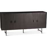 Halden 67" Sideboard in Matte Black Mango Wood & Black Iron