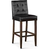 Aven Counter Chair in Black Bi-Cast Leather & Dark Legs