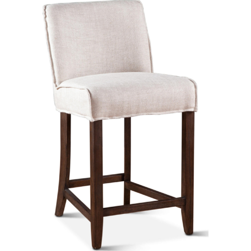Avery 20" Counter Chair in Off White Linen & Dark Wood