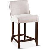 Avery 20" Counter Chair in Off White Linen & Dark Wood