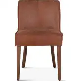 Avery Dining Chair in Distressed Tan Leather & Natural Wood (Set of 2)