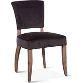 Portia Dining Chair in Dark Gray Velvet & Washed Wood (Set of 2)