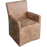 Lily 25" Castered Arm Chair in Vintage Tan Leather