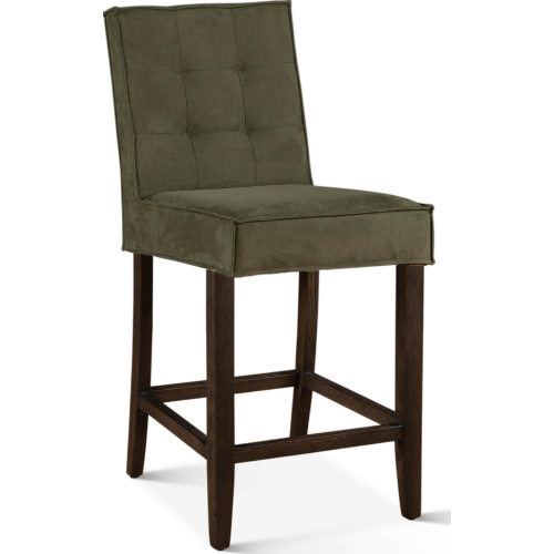 Aven Counter Chair in Green Eco-Suede & Dark Legs