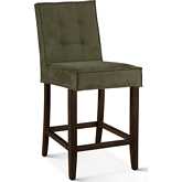 Aven Counter Chair in Green Eco-Suede & Dark Legs
