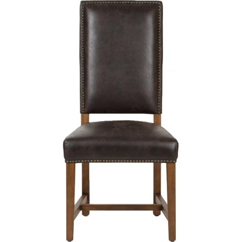 Dani Dining Chair in Dark Brown Top Grain Leather & Wood (Set of 2)