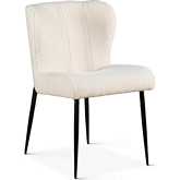 Isabella Dining Chair in White Boucle & Reclaimed Black Metal