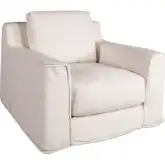 Oliver Accent Arm Chair in Off White Linen Slipcover