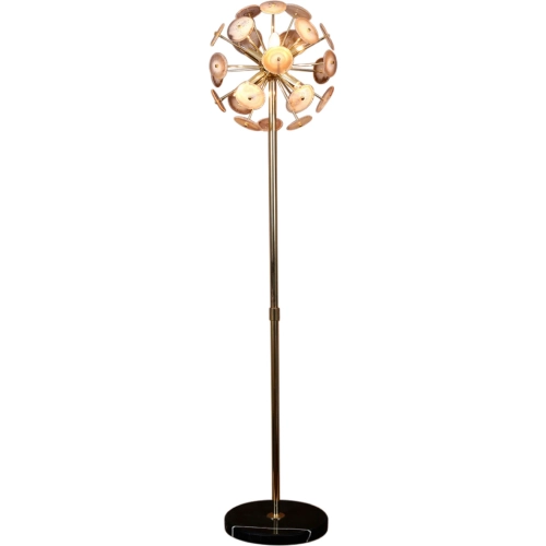 Heritage Floor Lamp in Gold Iron Agate & Black Marble