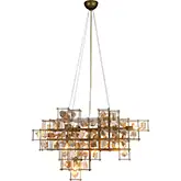 Heritage 40" Ceiling Pendant Light in Iron & Stone