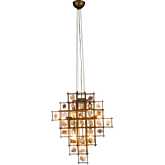 Heritage 22" Pendant Chandelier in Brushed Bronze & Stone