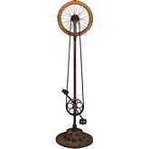 Heritage Bicycle Floor Lamp in Reclaimed Metal Bicycle Parts & Rope