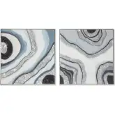 Gemstone Grace Hand Painted Framed Diptych Wall Art in Multicolor
