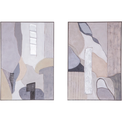 Shifting Visions Hand Painted Framed Diptych Wall Art in Multicolor