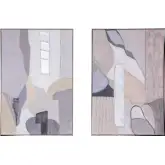 Shifting Visions Hand Painted Framed Diptych Wall Art in Multicolor