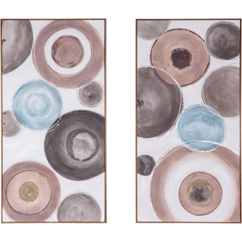 Glass & Grace Hand Painted Framed Diptych Wall Art in Multicolor Canvas