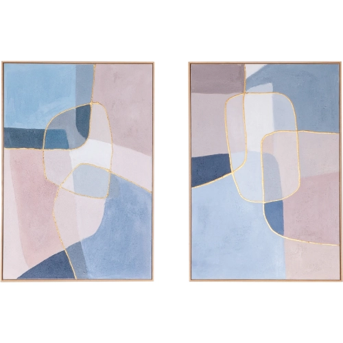 Shattered Symphony Hand Painted Framed Diptych Wall Art in Multicolor