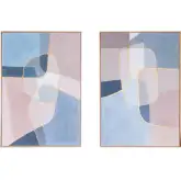 Shattered Symphony Hand Painted Framed Diptych Wall Art in Multicolor